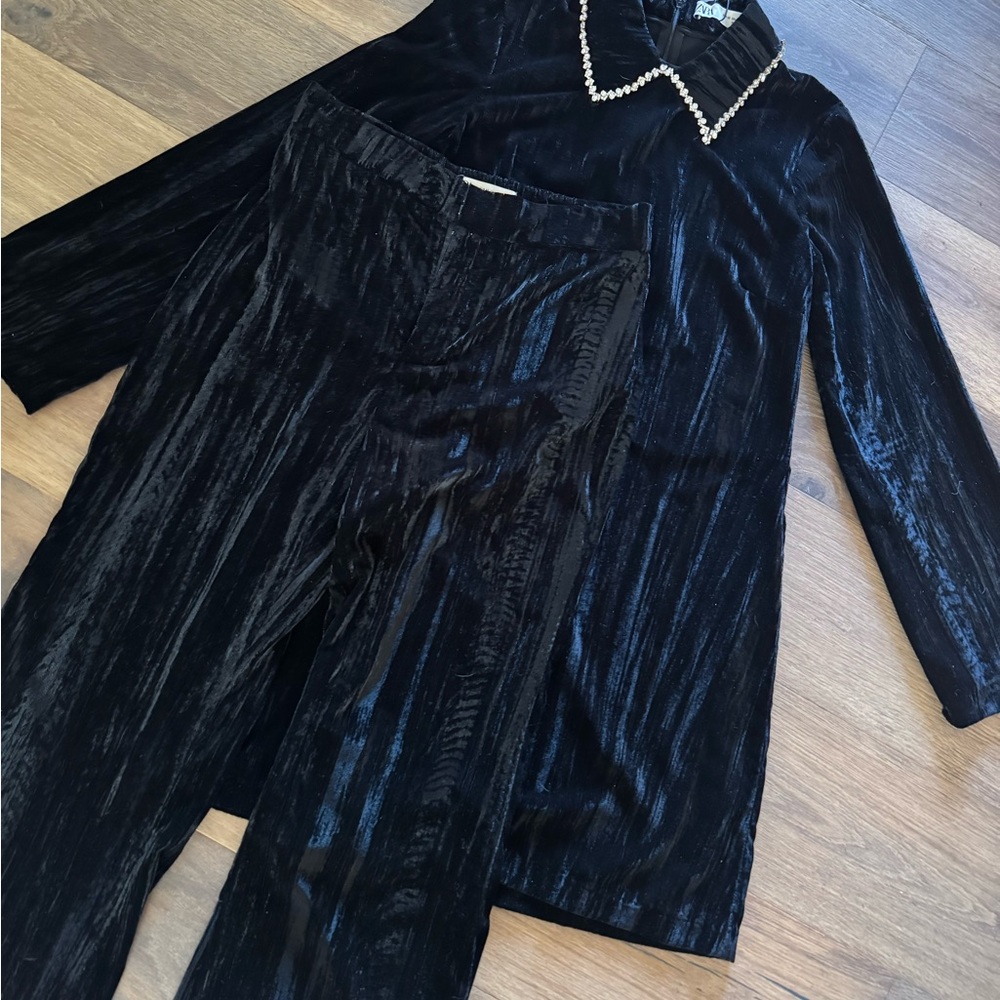 ZARA 2pc set. Tunic/ dress and flared Pants - Picture 2 of 7